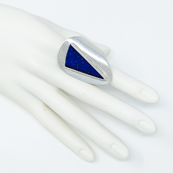 One of a Kind ❤️ HAND MADE ❤️ Sterling Silver Lapis Lazuli Bracelet/Ring Set - Picture 4 of 8